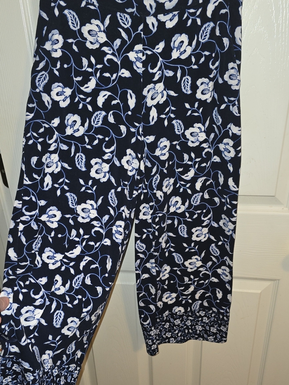 J. Jill Navy‎ Wide-Leg Floral Pull-On Pants